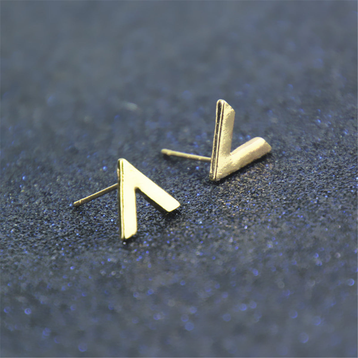 18K Gold-Plated Letter V Stud Earrings