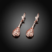 Rose Goldtone Long Drop Earrings - streetregion