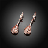 Rose Goldtone Long Drop Earrings - streetregion