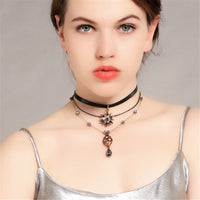 Crystal & Cubic Zirconia Sun Layered Pendant Necklace