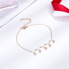 18K Rose Gold-Plated Crown Charm Anklet