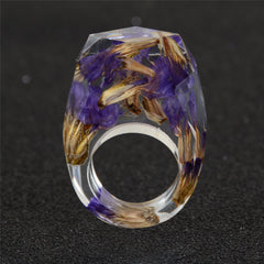 Purple & Brown Dried Flower Ring