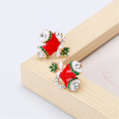Cubic Zirconia & 18K Gold-Plated Botany Bell Stud Earrings