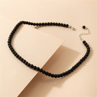 Black Quartz Beaded Choker Necklace