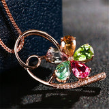 Crystal & cubic zirconia Clover Pendant Necklace - streetregion