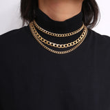 Goldtone Figaro Chain Layered Necklace