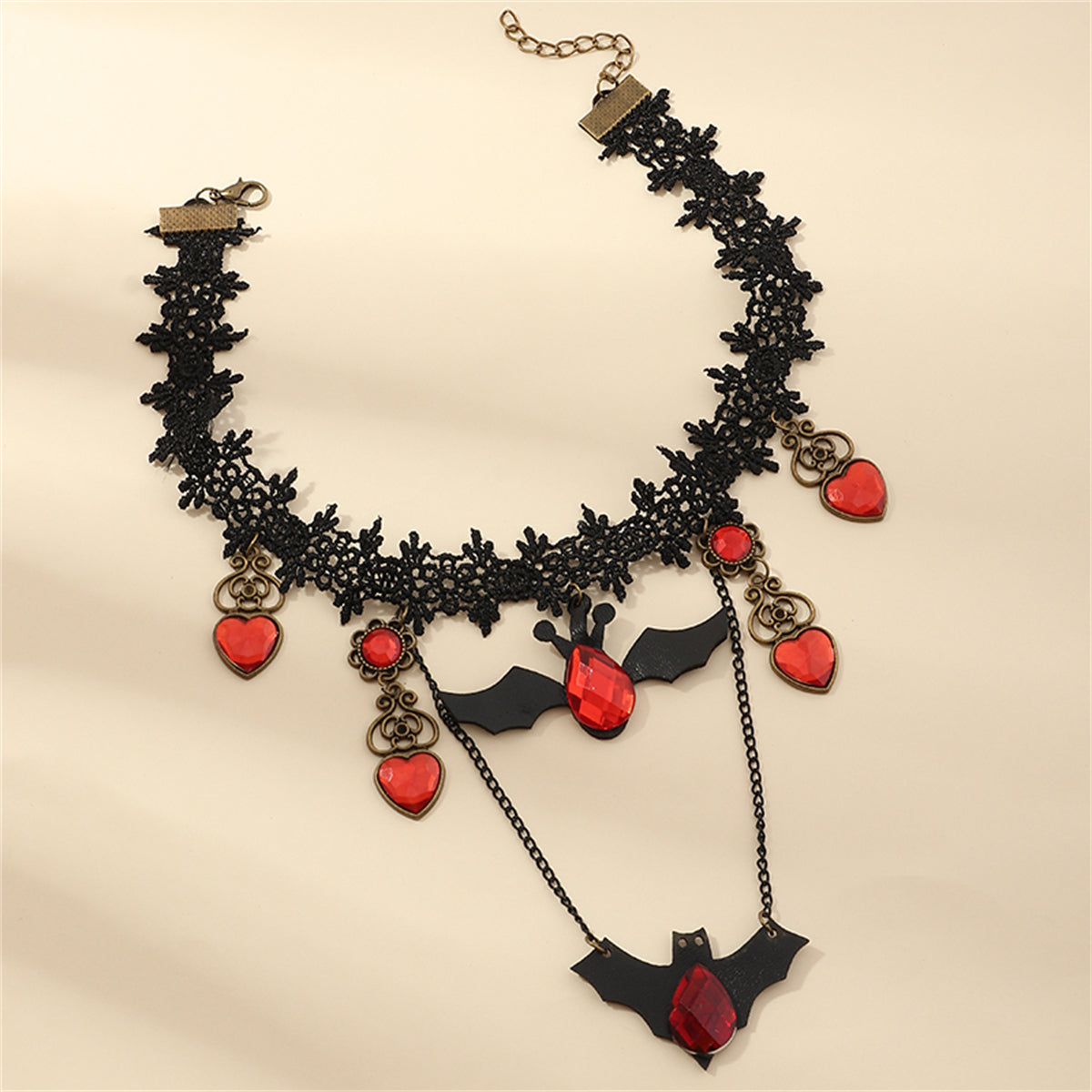 Red & Black Bat Choker Necklace