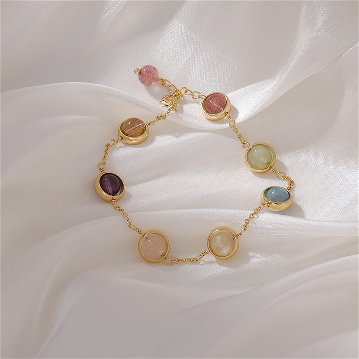 Multicolor Crystal & 18K Gold-Plated Station Bracelet