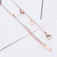 18K Rose Gold-Plated Star & Bell Station Anklet