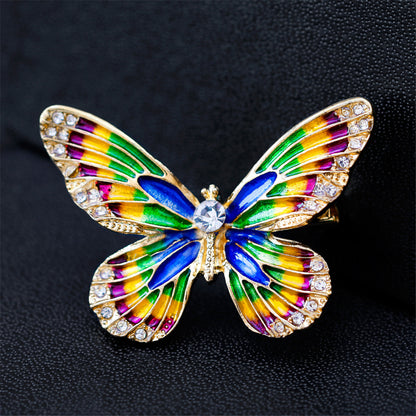 Multicolor Cubic Zirconia Butterfly Brooch, brooch pin, elegant gift for her, lifestyle look