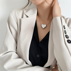 Silver-Plated Heart Pendant Necklace