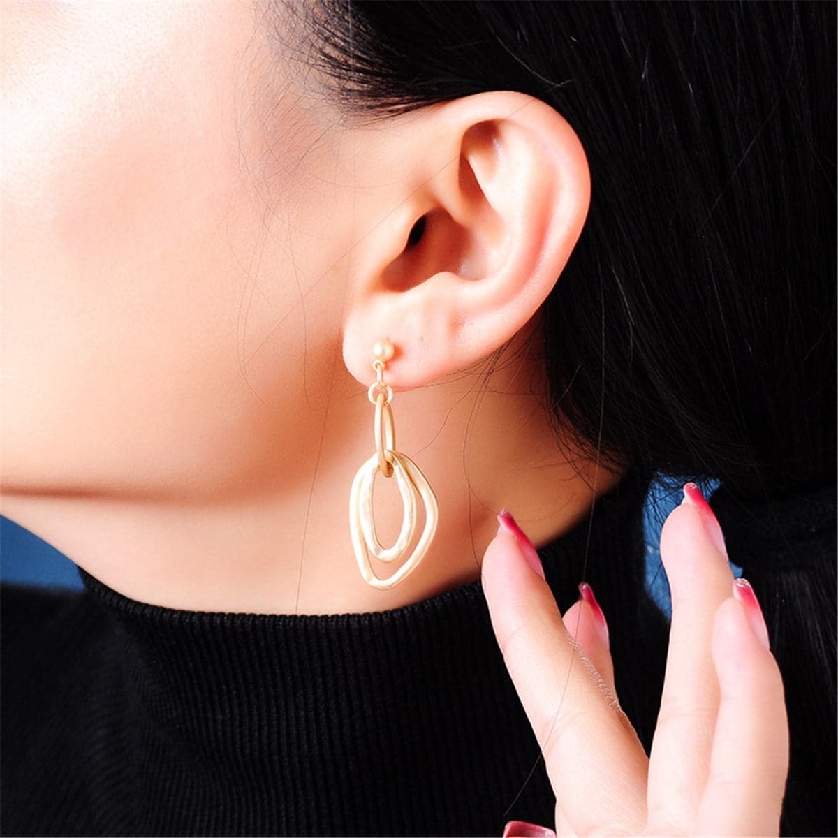 18K Gold-Plated Open Layer Drop Earrings