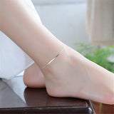 Fine Silver-Plated Curved Bar Anklet