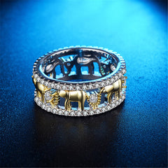 Cubic Zirconia & Two-Tone Elephant Ring