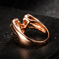 Cubic Zirconia & Rose Goldtone Geometric Ring