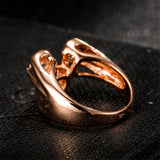 Cubic Zirconia & Rose Goldtone Geometric Ring