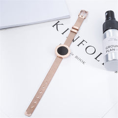 18K Rose Gold-Plated Roman Numberal Watch Belt Bracelet