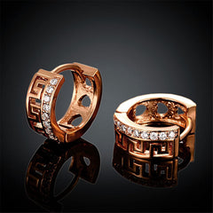Cubic Zirconia & 18k Rose Gold-Plated Huggie Earrings - streetregion