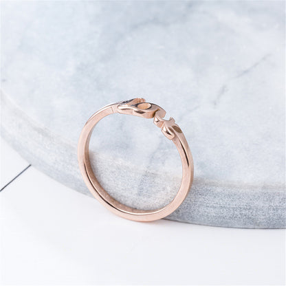 18K Rose Gold-Plated 'Love' Band, rose gold statement rings for women, vintage-inspired design, side view