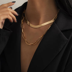 18K Gold-Plated Snake Chain Necklace Set