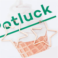 18k Rose Gold-Plated Star Hoop Earrings - streetregion