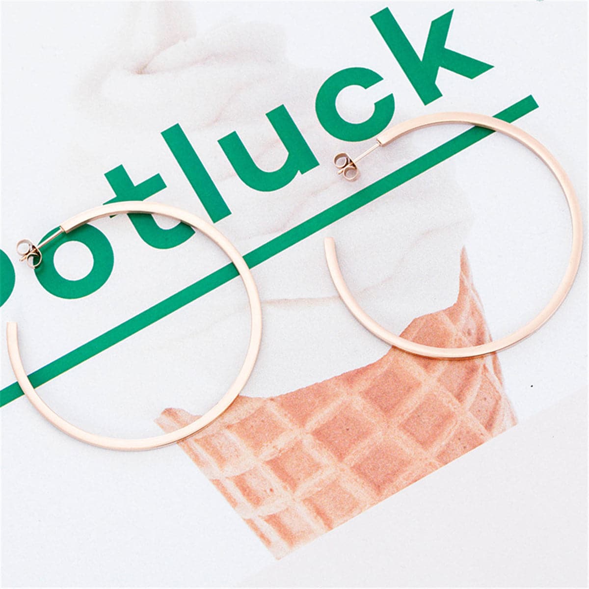 18k Rose Gold-Plated Hoop Earrings - streetregion