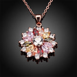 Cubic Zirconia & 18k Rose Gold-Plated Burst Pendant Necklace - streetregion