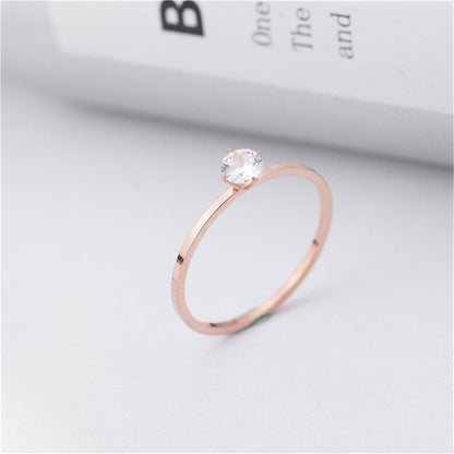 Cubic Zirconia and 18K Rose Gold-Plated Cocktail Ring, rose gold statement rings for women, botanical inspired, styled look