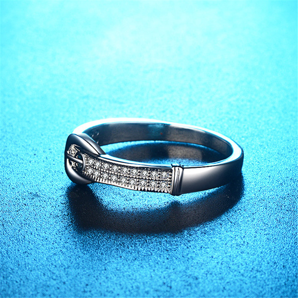 Cubic Zirconia & Silver-Plated Belt Band