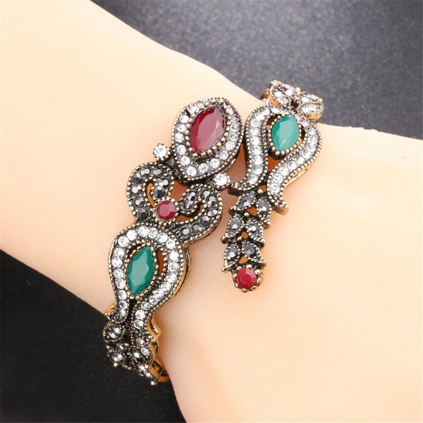 Blue Resin & Cubic Zirconiai Botany Bangle