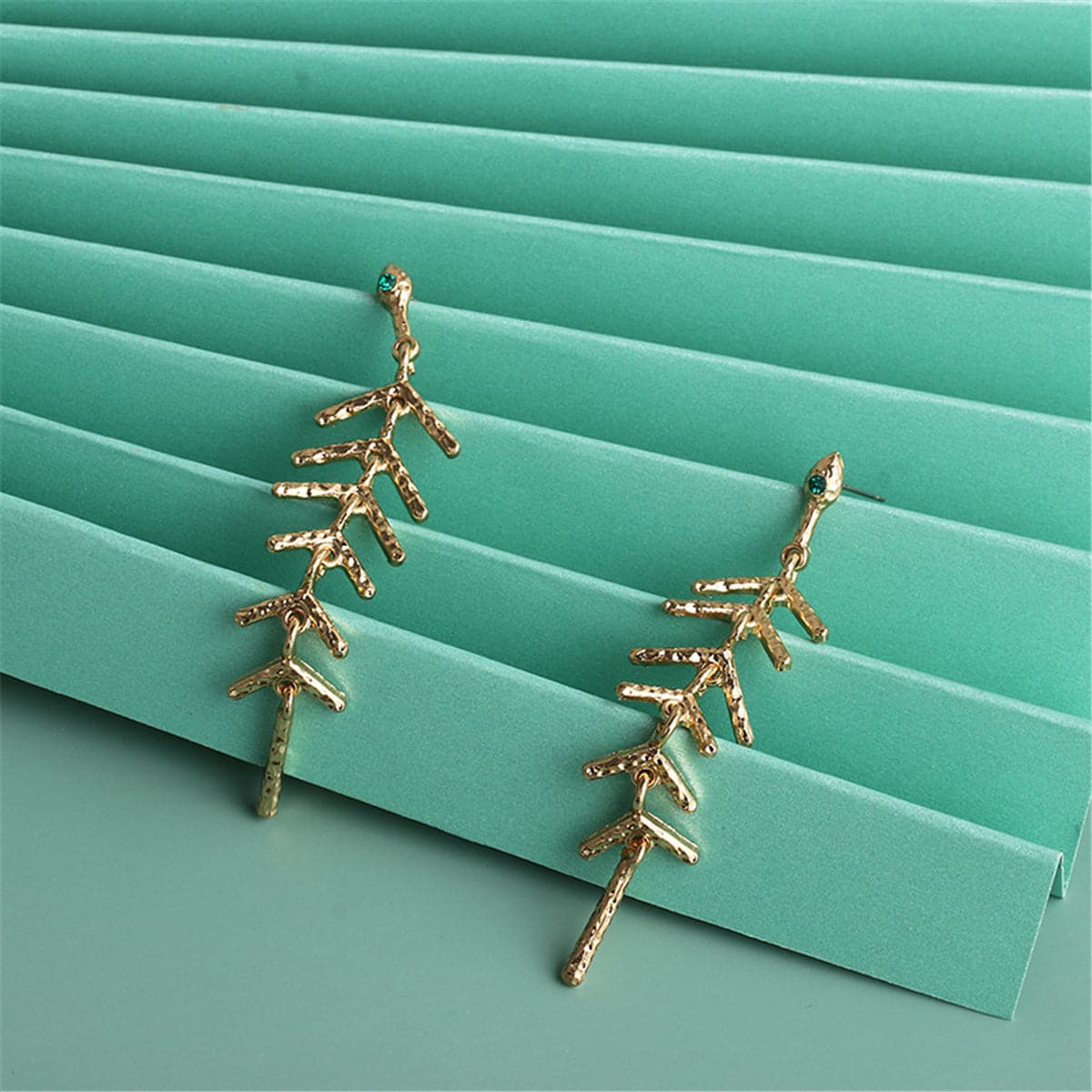 18K Gold-Plated Salix Leaf Drop Earrings