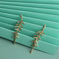 18K Gold-Plated Salix Leaf Drop Earrings