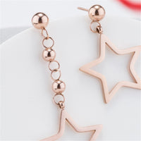 18k Rose Gold-Plated Star Drop Earring - streetregion