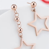 18k Rose Gold-Plated Star Drop Earring - streetregion