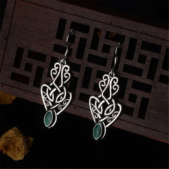Enamel & Silver-Plated Filigree Drop Earrings