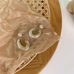 Pearl & 18K Gold-Plated Half-Hoop Ear Jackets