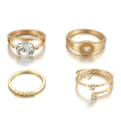 Cubic Zirconia & 18K Gold-Plated Layered Ring Set