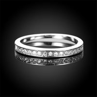 Cubic Zirconia & Silver-Plated Channel Ring - streetregion