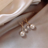 Pearl & 18k Gold-Plated Cross Stud Earrings