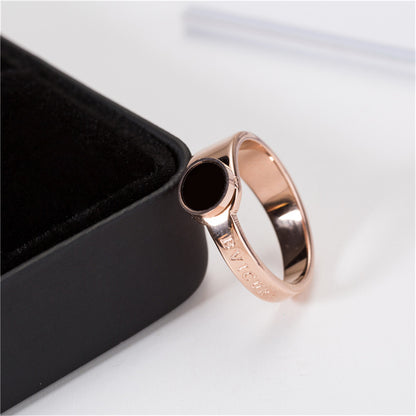 Black and 18K Rose Gold-Plated 'Bvicurl' Ring, rose gold statement rings for women, dainty minimalist design, side view