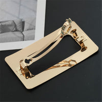 Goldtone Open Rectangle Hair Clip