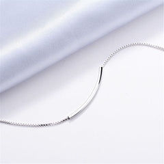 Silver-Plated Curved Bar Bracelet