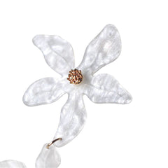 Acrylic & 18K Gold-Plated Flower Drop Earrings