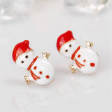 White & Bundled Snowman Stud Earrings