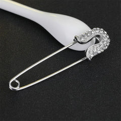 Cubic Zirconia & Silver-Plated Pin Brooch
