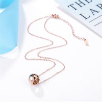 18k Rose Gold-Plated Cut Ball Pendant Necklace - streetregion