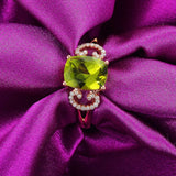 Olive Crystal & Cubic Zirconia Oval Swirl Ring