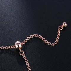 cubic zirconia & 18k Rose Gold-Plated Adjustable Link Bracelet - streetregion