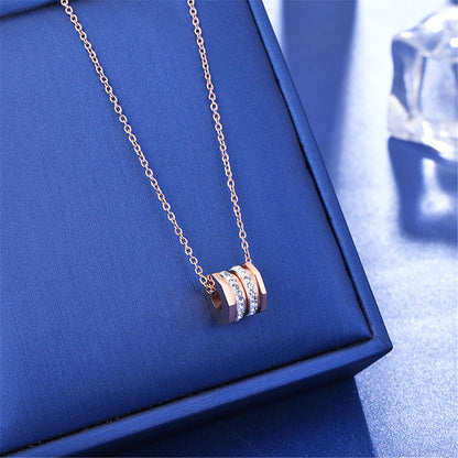 Cubic Zirconia and 18K Rose Gold-Plated Pavé Coil Pendant Necklace, rose gold pendant necklace for women, styled look
