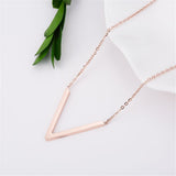 18k Rose Gold-Plated V Pendant Necklace